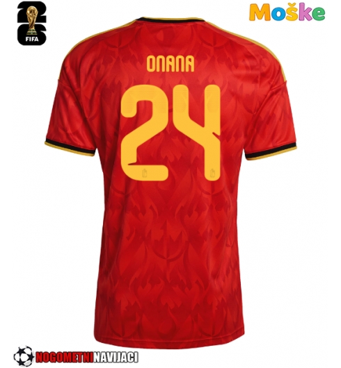 Moške Nogometnih dresov Belgija Amadou Onana #24 Domači SP 2026 Kratki rokavi Moške Nogometnih dresov Belgija Amadou Onana #24 Domači SP 2026 Kratki rokavi